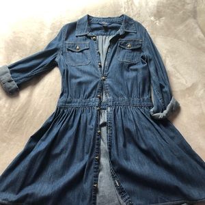 A denim style polo dress